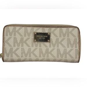 Michael Kors Logo Slim Zip around leather wallet